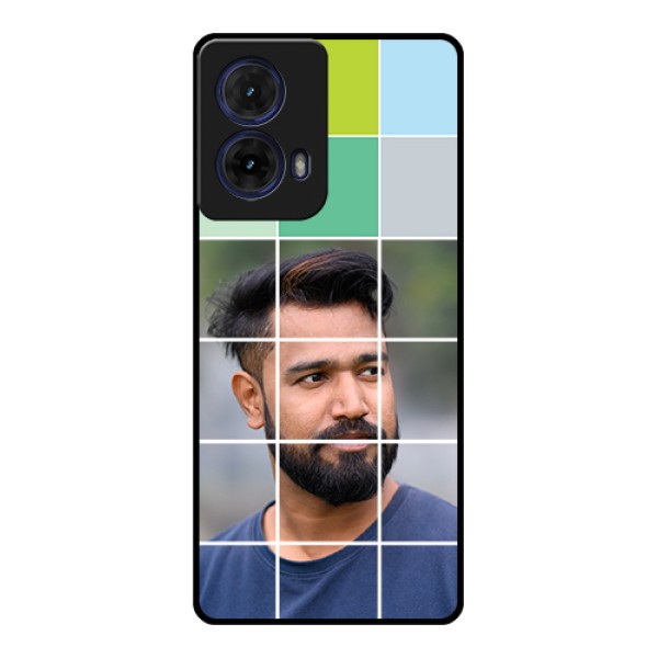 Moto G85 5G Custom Glass Phone Case - With White Box Pattern Moto G85 5G Custom Glass Phone Case - With White Box Pattern