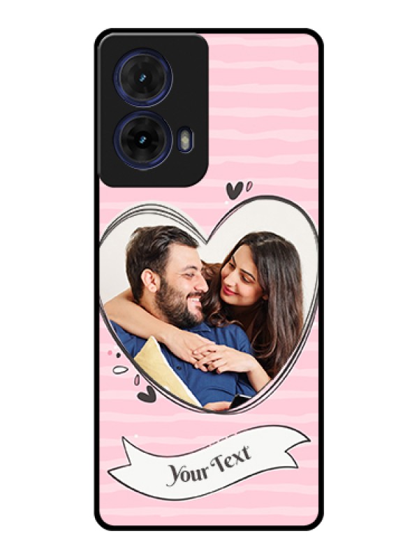 Custom Moto G85 5G Custom Glass Phone Case - Vintage Heart Design