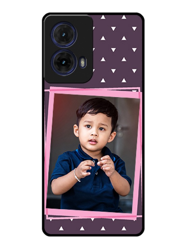 Custom Moto G85 5G Custom Glass Phone Case - Triangle Pattern Dotted Design