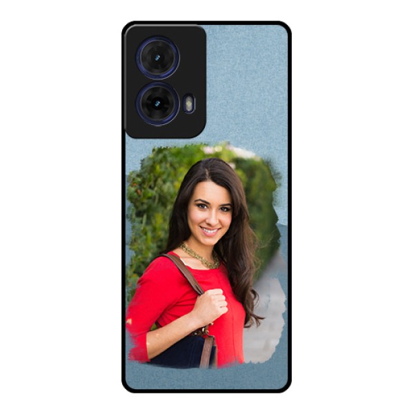 Moto G85 5G Custom Glass Phone Case - Grunge Line Art Design Moto G85 5G Custom Glass Phone Case - Grunge Line Art Design