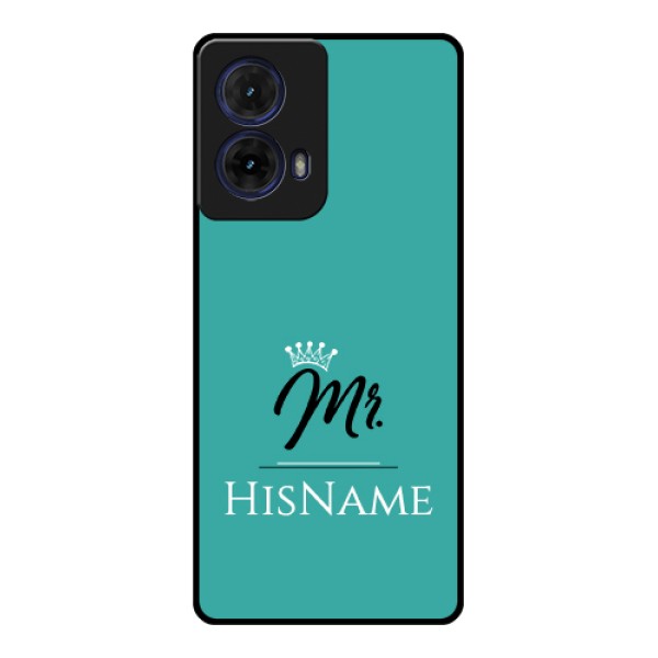 Moto G85 5G Custom Glass Phone Case - Mr With Name Design