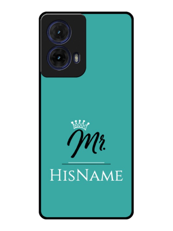 Custom Moto G85 5G Custom Glass Phone Case - Mr With Name Design