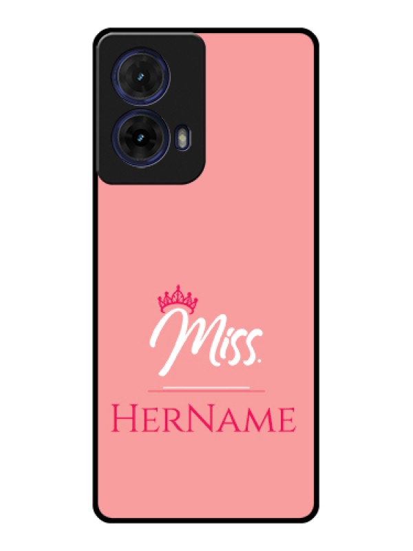 Custom Moto G85 5G Custom Glass Phone Case - Mrs With Name Design