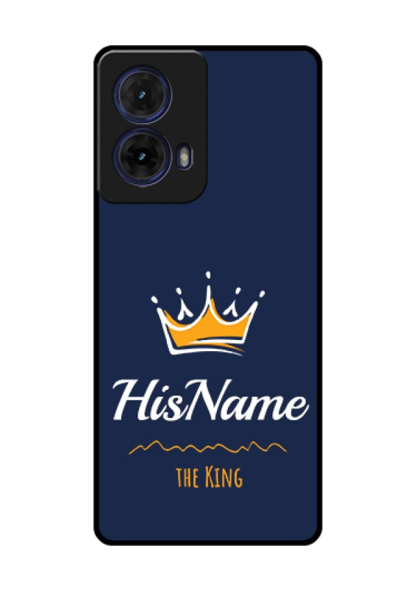 Moto G85 5G Custom Glass Phone Case - King With Name Design