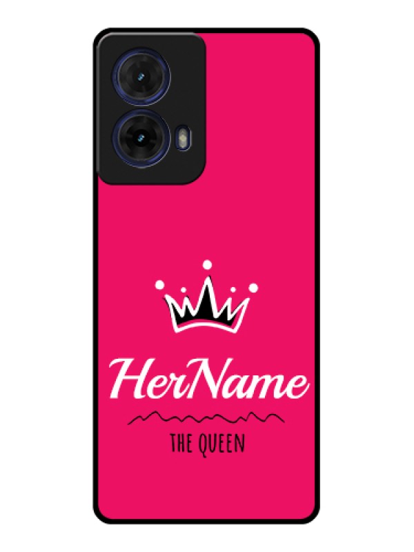 Custom Moto G85 5G Custom Glass Phone Case - Queen With Name Design