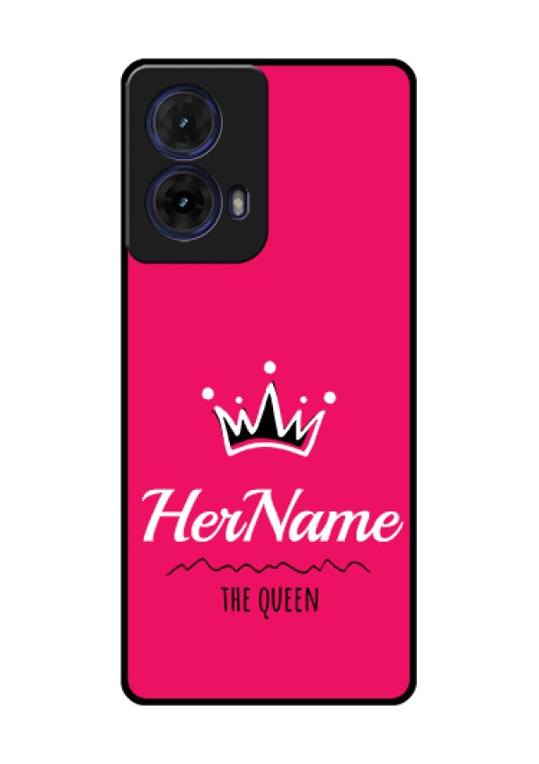 Moto G85 5G Custom Glass Phone Case - Queen With Name Design