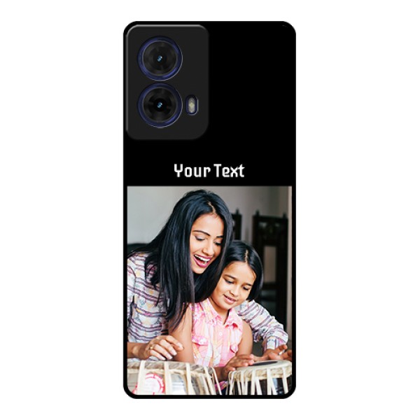 Moto G85 5G Custom Glass Phone Case - Photo With Name Design