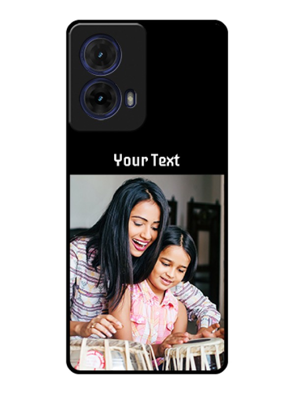 Custom Moto G85 5G Custom Glass Phone Case - Photo With Name Design