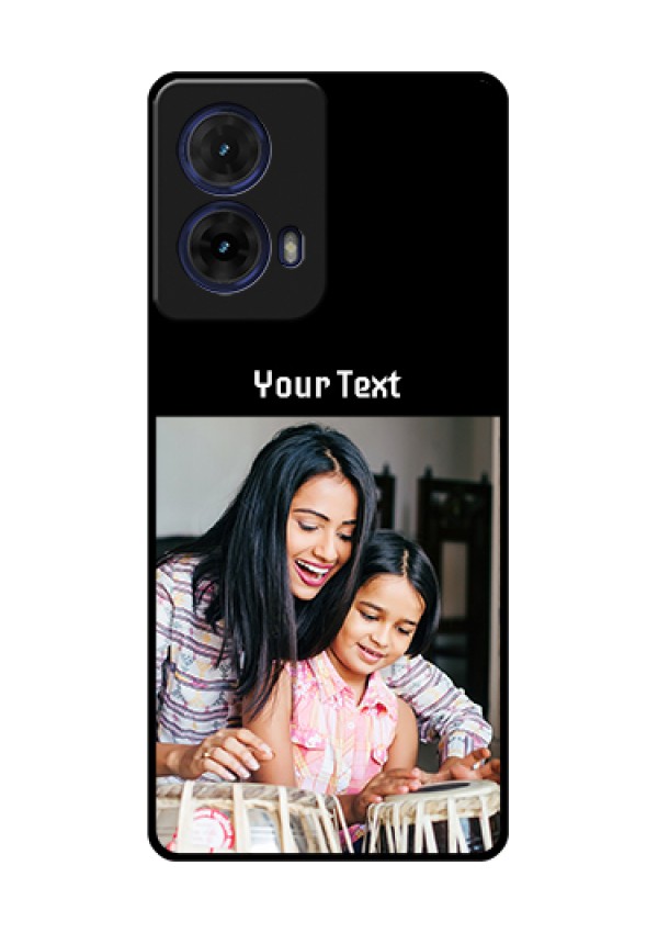 Moto G85 5G Custom Glass Phone Case - Photo With Name Design