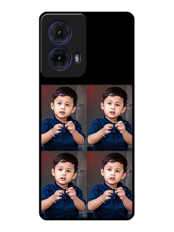 Custom Moto G85 5G Custom Glass Phone Case - 4 Image Holder Design