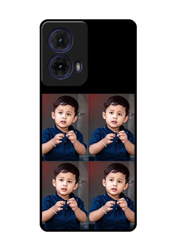 Moto G85 5G Custom Glass Phone Case - 4 Image Holder Design
