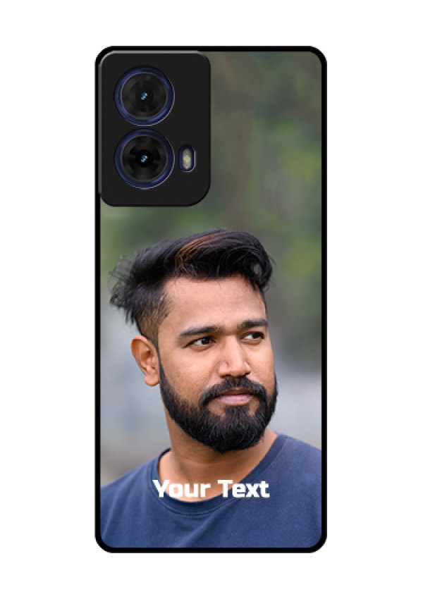 Moto G85 5G Custom Glass Phone Case - Photo With Text Design