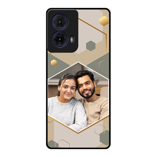 Moto G85 5G Custom Glass Phone Case - Stylish Hexagon Pattern Design Moto G85 5G Custom Glass Phone Case - Stylish Hexagon Pattern Design