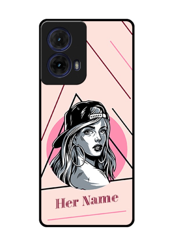 Moto G85 5G Custom Glass Phone Case - Rockstar Girl Design