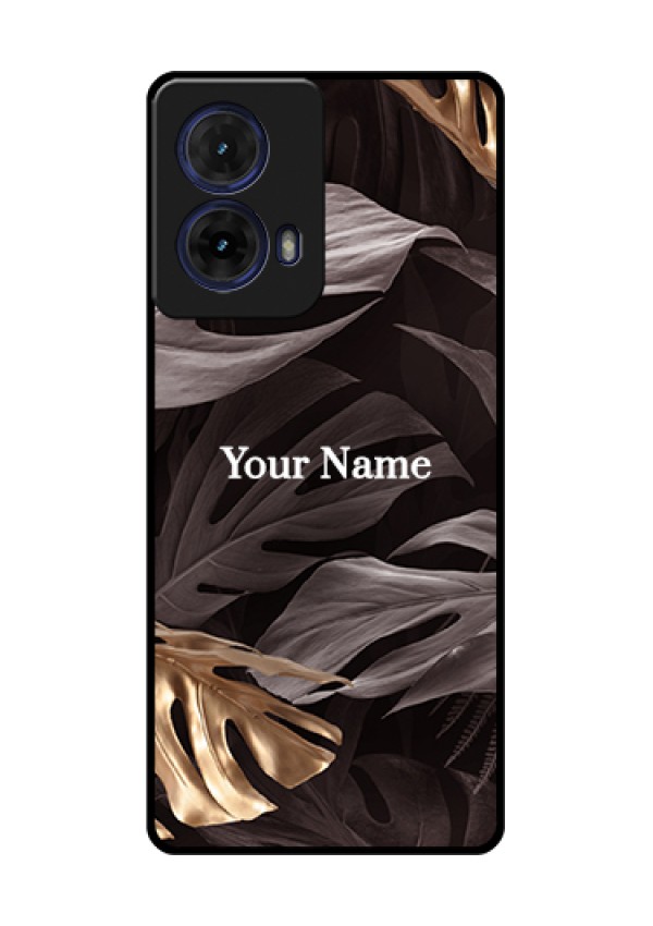 Moto G85 5G Custom Glass Phone Case - Wild Leaves Digital Paint Design