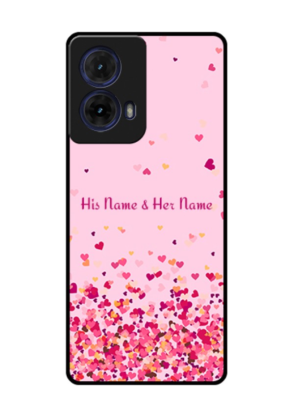 Moto G85 5G Custom Glass Phone Case - Floating Hearts Design