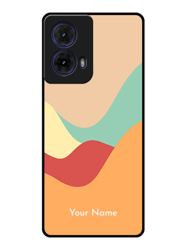 Custom Moto G85 5G Custom Glass Phone Case - Ocean Waves Multi - Colour Design