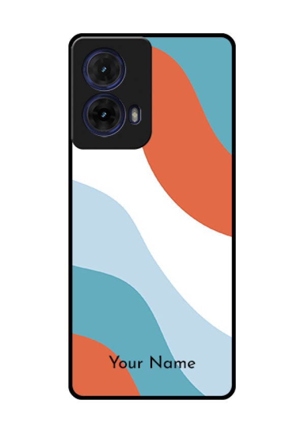 Moto G85 5G Custom Glass Phone Case - Coloured Waves Design