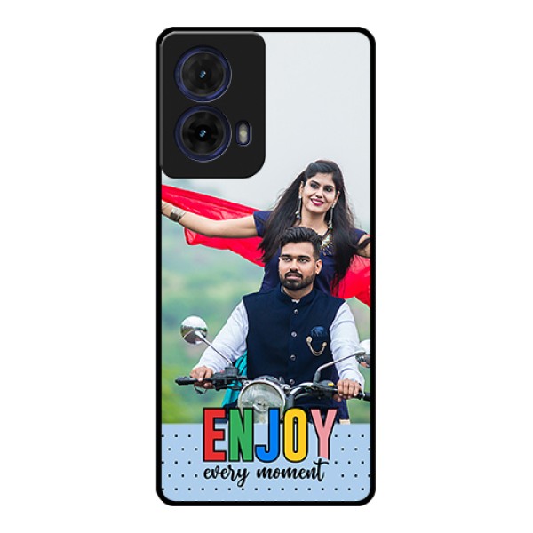Moto G85 5G Custom Glass Phone Case - Enjoy Every Moment Design Moto G85 5G Custom Glass Phone Case - Enjoy Every Moment Design