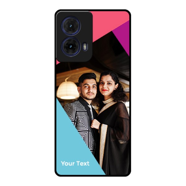 Moto G85 5G Custom Glass Phone Case - Stacked Triple Colour Design Moto G85 5G Custom Glass Phone Case - Stacked Triple Colour Design