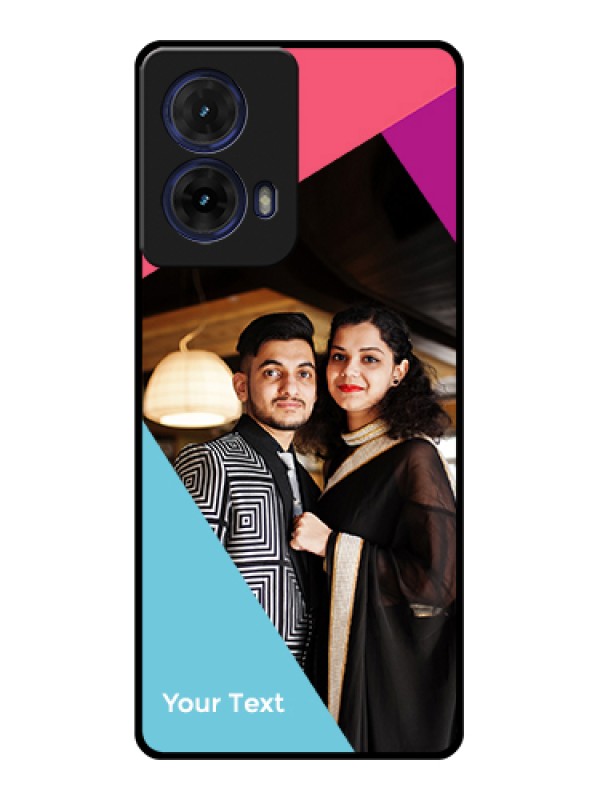 Custom Moto G85 5G Custom Glass Phone Case - Stacked Triple Colour Design
