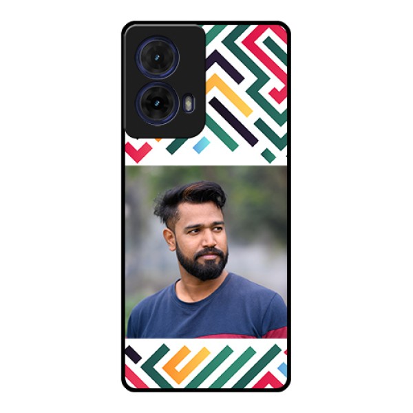 Moto G85 5G Custom Glass Phone Case - Colorful Maze Pattern Design Moto G85 5G Custom Glass Phone Case - Colorful Maze Pattern Design