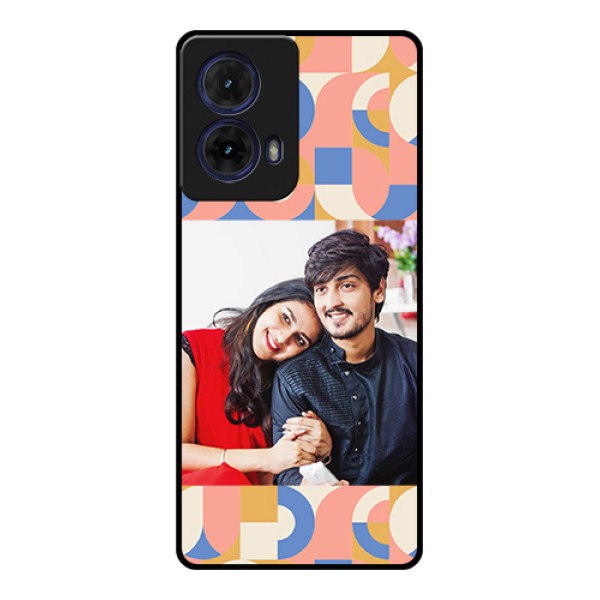 Moto G85 5G Custom Glass Phone Case - Semi - Circle Maze Pattern Design