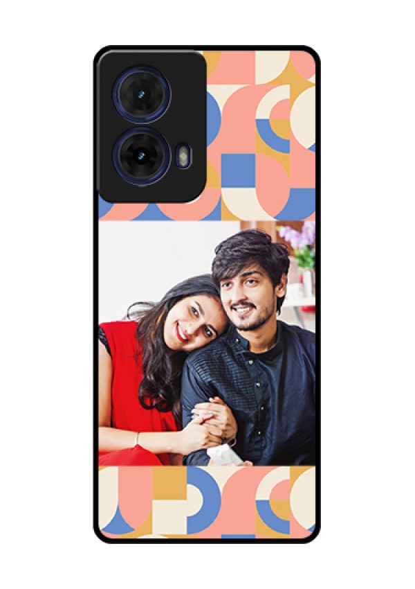 Moto G85 5G Custom Glass Phone Case - Semi - Circle Maze Pattern Design