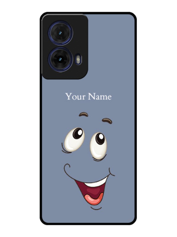 Custom Moto G85 5G Custom Glass Phone Case - Laughing Cartoon Face Design