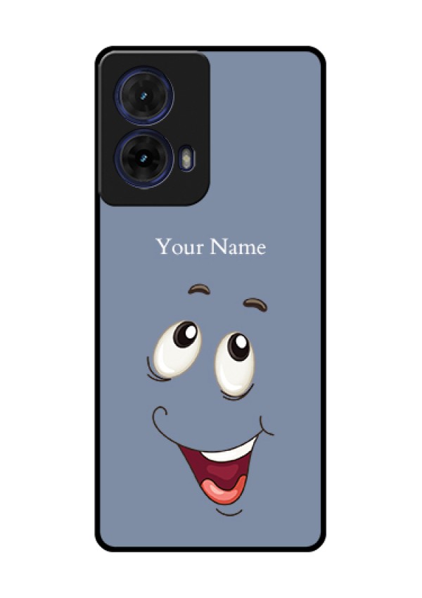 Moto G85 5G Custom Glass Phone Case - Laughing Cartoon Face Design