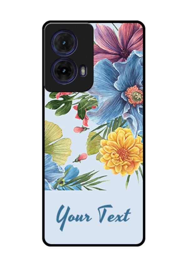 Moto G85 5G Custom Glass Phone Case - Stunning Watercolored Flowers Painting Design