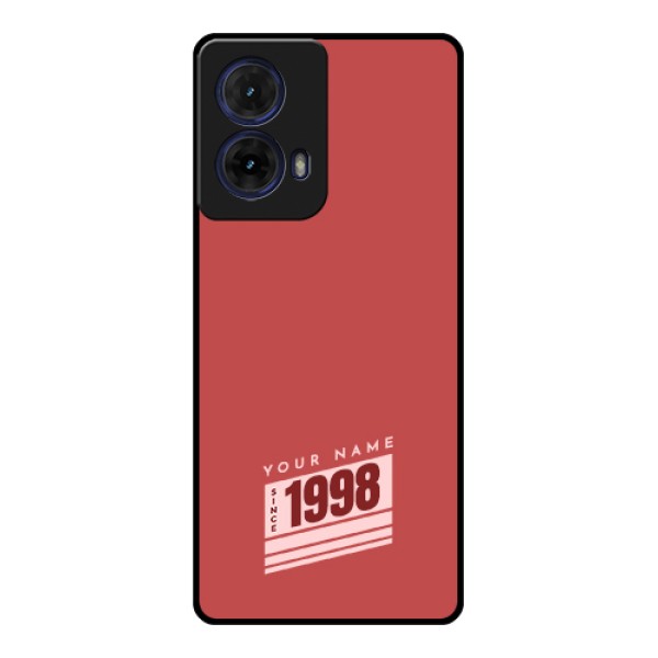Moto G85 5G Custom Glass Phone Case - Red Custom Year Of Birth Design
