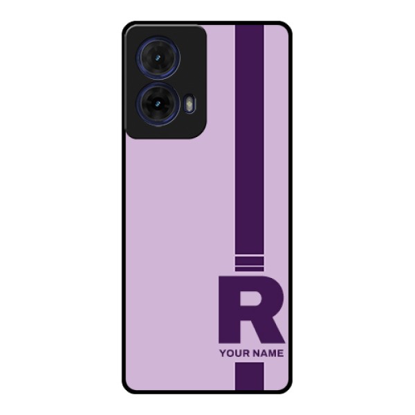 Moto G85 5G Custom Glass Phone Case - Simple Dual Tone Stripe With Name Design Moto G85 5G Custom Glass Phone Case - Simple Dual Tone Stripe With Name Design