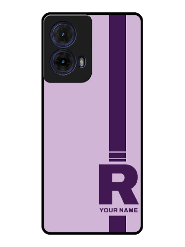 Custom Moto G85 5G Custom Glass Phone Case - Simple Dual Tone Stripe With Name Design