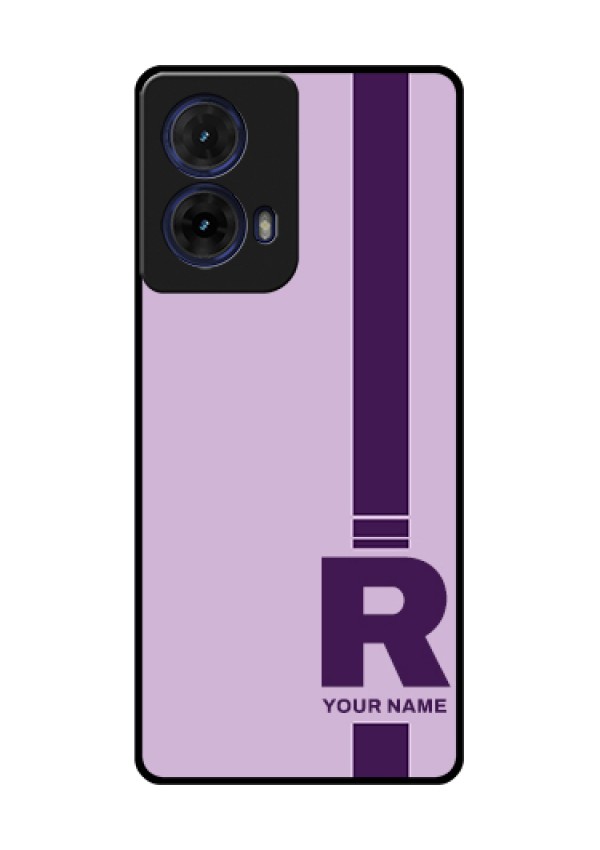 Moto G85 5G Custom Glass Phone Case - Simple Dual Tone Stripe With Name Design