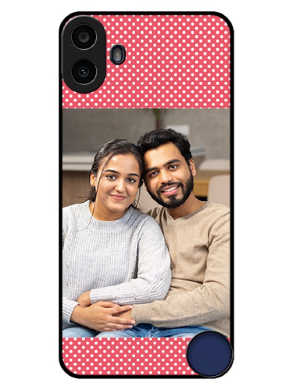 Custom Nothing CMF Phone 1 Custom Glass Phone Case - White Dotted Design