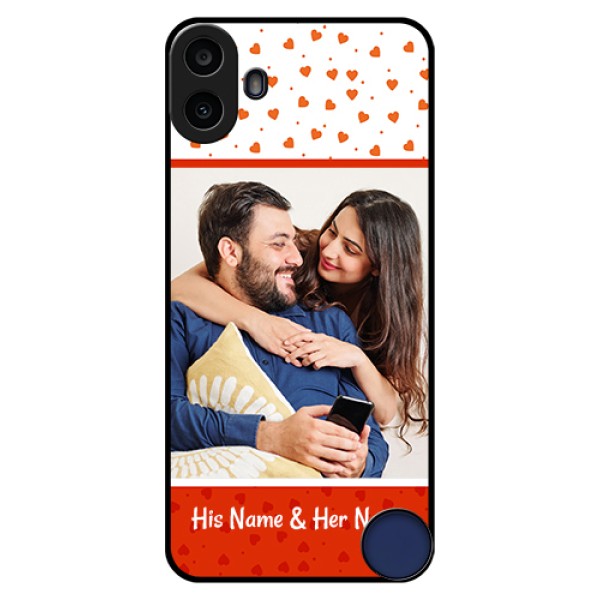 Nothing CMF Phone 1 Custom Glass Phone Case - Orange Love Symbol Design Nothing CMF Phone 1 Custom Glass Phone Case - Orange Love Symbol Design