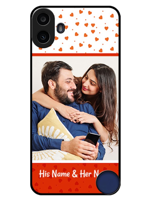 Custom Nothing CMF Phone 1 Custom Glass Phone Case - Orange Love Symbol Design