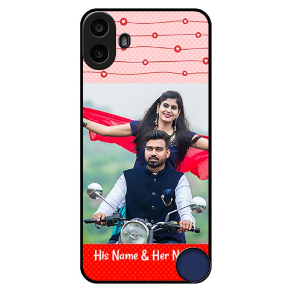 Nothing CMF Phone 1 Custom Glass Phone Case - Red Pattern Case Design