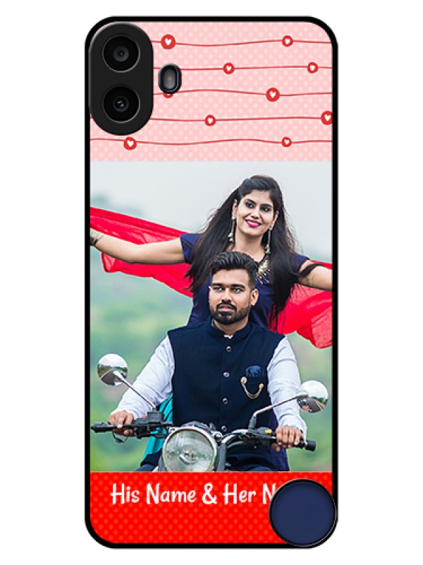 Custom Nothing CMF Phone 1 Custom Glass Phone Case - Red Pattern Case Design