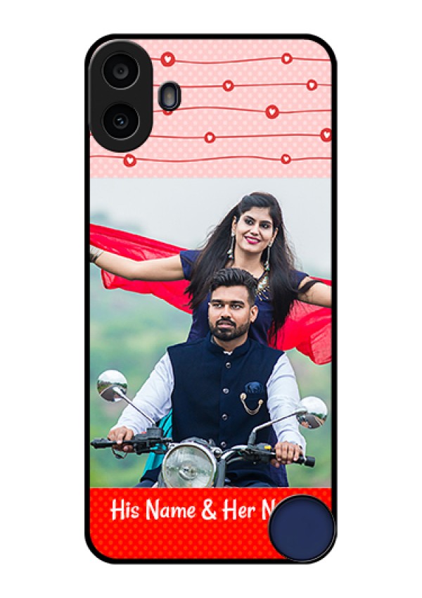 Nothing CMF Phone 1 Custom Glass Phone Case - Red Pattern Case Design