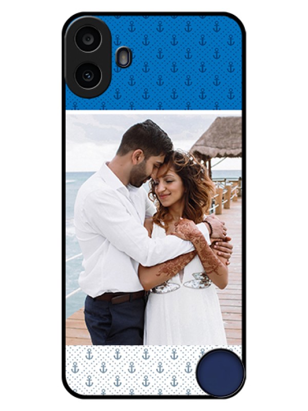 Custom Nothing CMF Phone 1 Custom Glass Phone Case - Blue Anchors Design