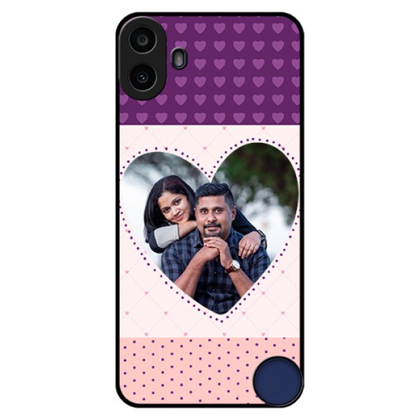 Nothing CMF Phone 1 Custom Glass Phone Case - Violet Love Dots Design