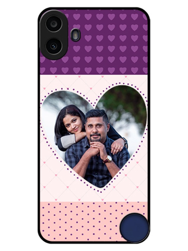 Custom Nothing CMF Phone 1 Custom Glass Phone Case - Violet Love Dots Design