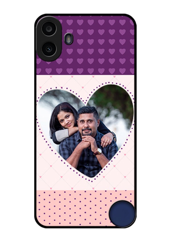Nothing CMF Phone 1 Custom Glass Phone Case - Violet Love Dots Design