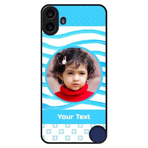 Nothing CMF Phone 1 Custom Glass Phone Case - Simple Blue Case Design Nothing CMF Phone 1 Custom Glass Phone Case - Simple Blue Case Design