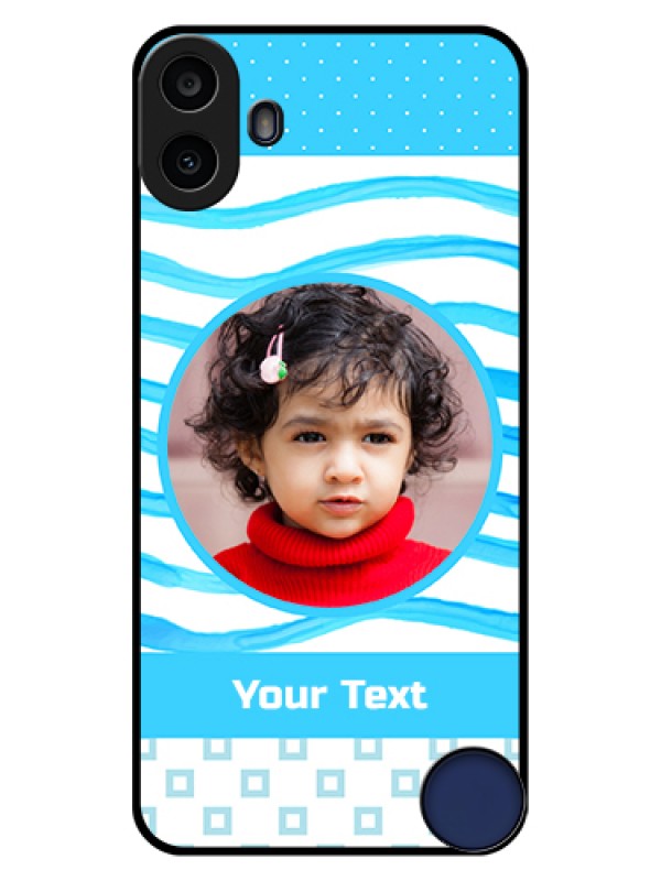 Custom Nothing CMF Phone 1 Custom Glass Phone Case - Simple Blue Case Design