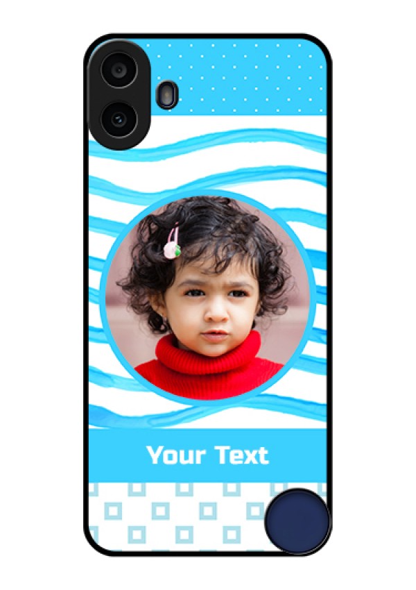Nothing CMF Phone 1 Custom Glass Phone Case - Simple Blue Case Design