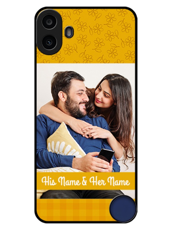 Custom Nothing CMF Phone 1 Custom Glass Phone Case - Yellow Floral Design