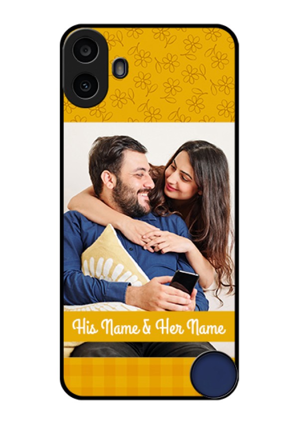 Nothing CMF Phone 1 Custom Glass Phone Case - Yellow Floral Design